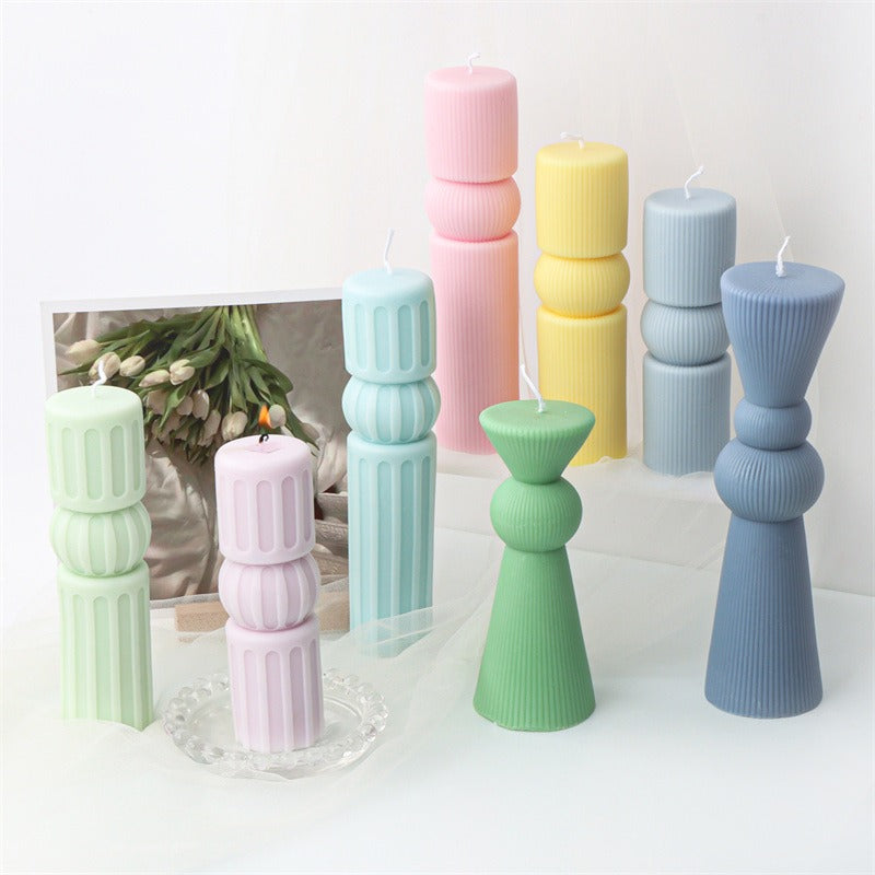 Silicone Striped Column Candle Mold