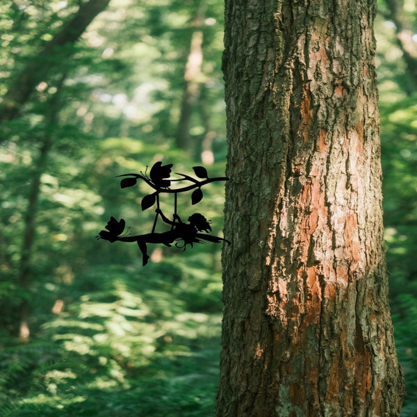 Silhouette - Fairy On A Swing Garden Yard Art Decor