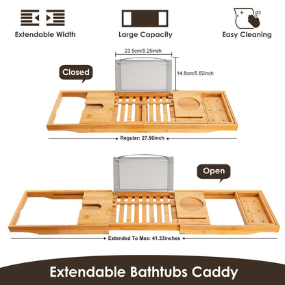 Bamboo Bathtub Spa Caddy Tray For ME TIME!