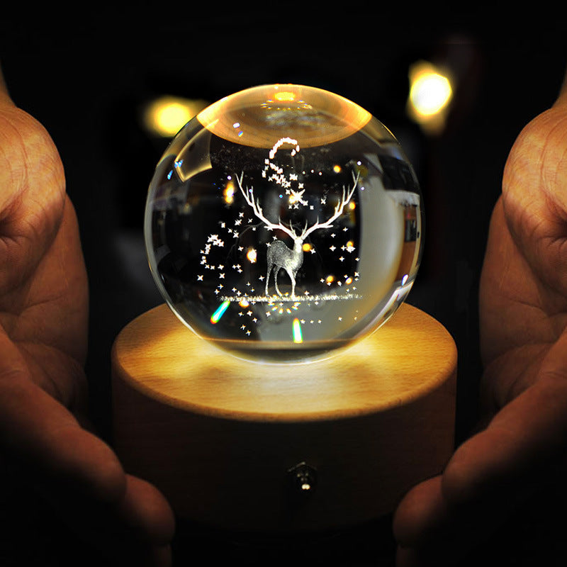 Crystal Ball Luminous Rotating Music Box