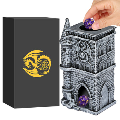 D20 Medieval-Inspired Castle Dice Tower Gift Box Set