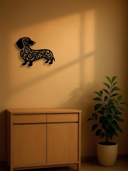 Silhouette - Dachshund Dog Metal Wall Art