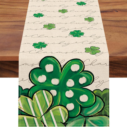 St Patrick Lucky Four-Leaf Clover Table Runners