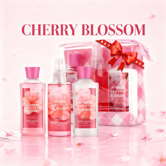 3pc Sakura Infused Japanese Cherry Blossom Spa Set