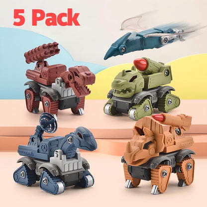 5-Pack Take-Apart Dinosaur STEM Toy Set