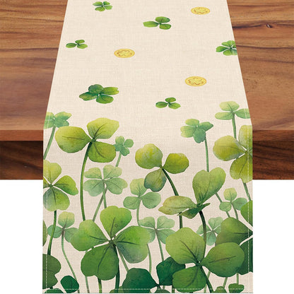St Patrick Lucky Four-Leaf Clover Table Runners
