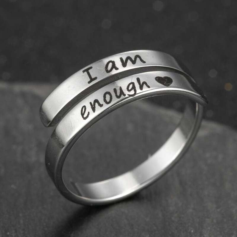 "I Am Enough" Stainless Steel Ring