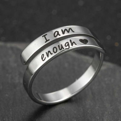 "I Am Enough" Stainless Steel Ring