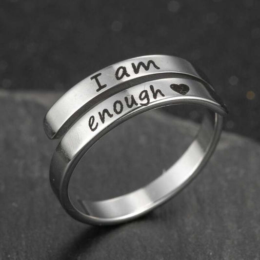 "I Am Enough" Stainless Steel Ring
