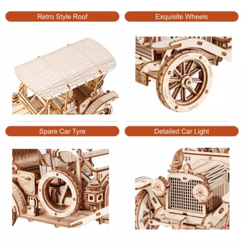 3D Wooden Puzzle DIY Kits - 220pc Model Vintage Car