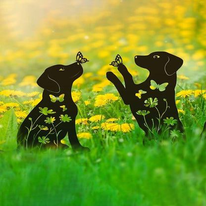Silhouette - 2pc Adorable Puppy Garden Stakes