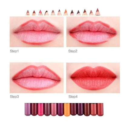 2-in-1 Waterproof Matte Lip Liner Pencil Set