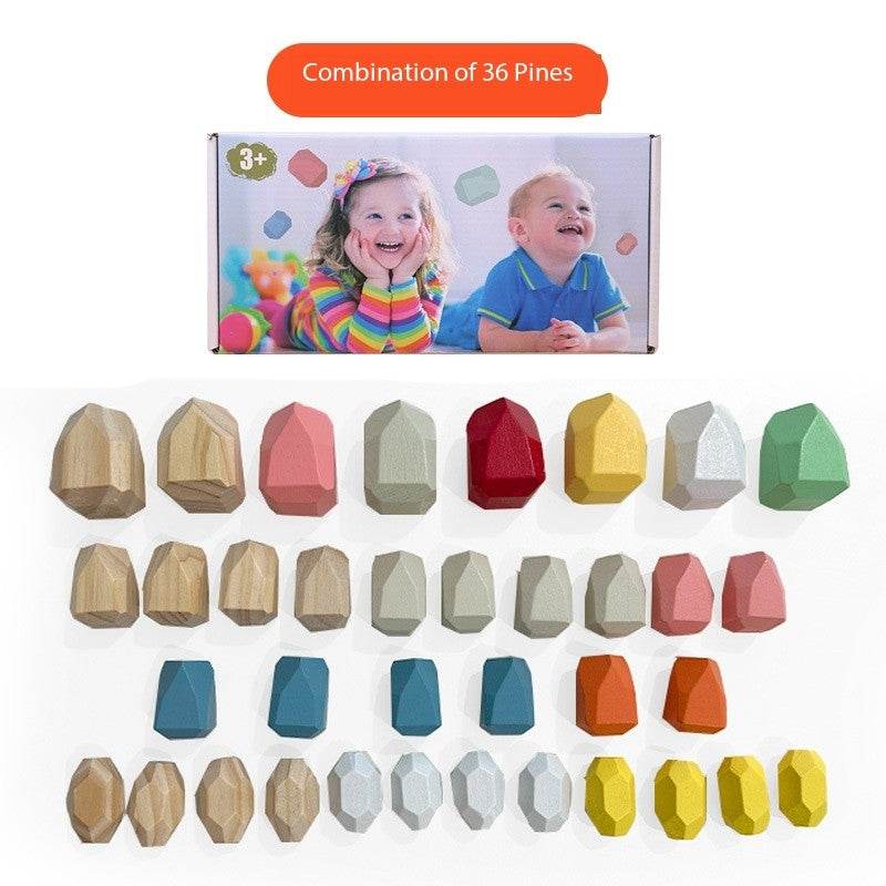 Montessori Principled Stacked Stone Wooden Blocks - Shop Jobie