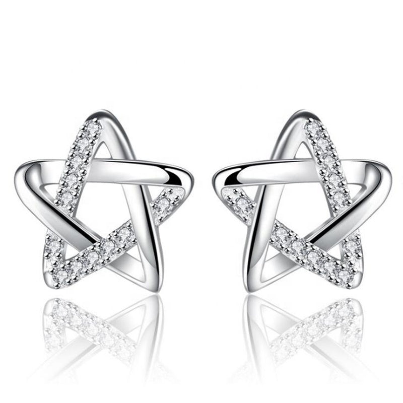 925S Five Point Star Stud Earrings