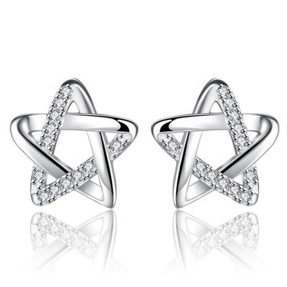 925S Five Point Star Stud Earrings