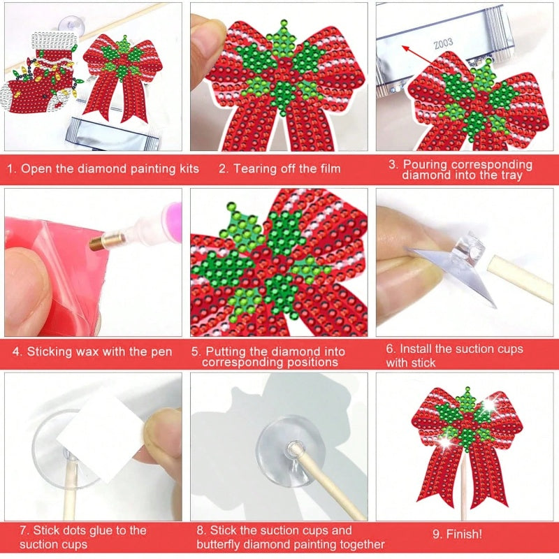 Set of 12 Christmas Diamond Art Kit