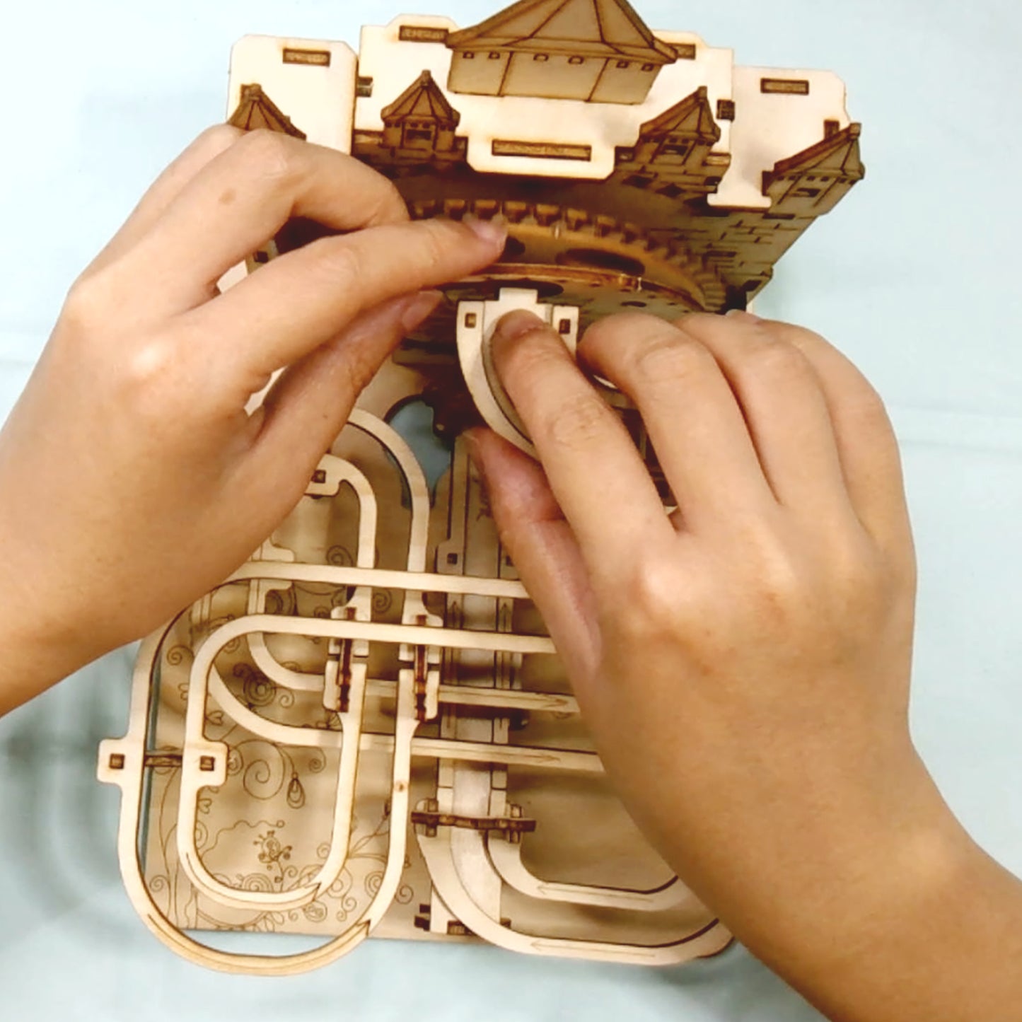 3D Wooden Model  Puzzles Kits - Music Park Electric Marble Run