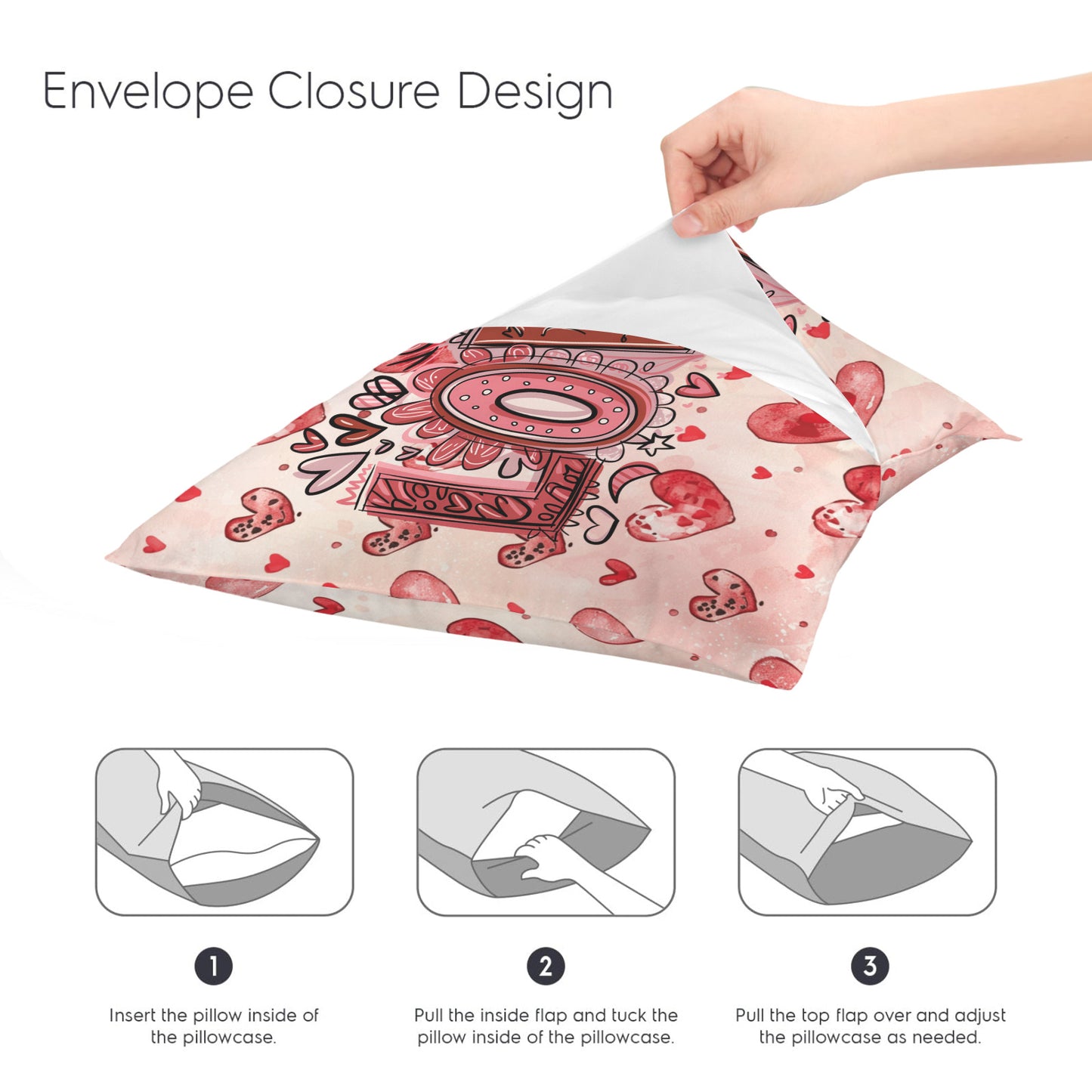 Hearts & Love Valentine Pillow Cover