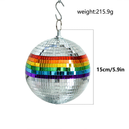 5.9" Hanging Rainbow Mirror Disco Party Ball
