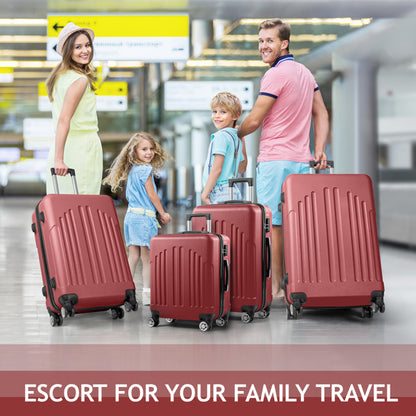 4-in-1 Luggage Set - Retro Red