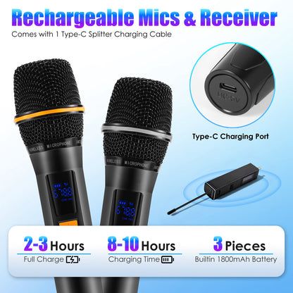 2pk UHF Wireless Microphone Set