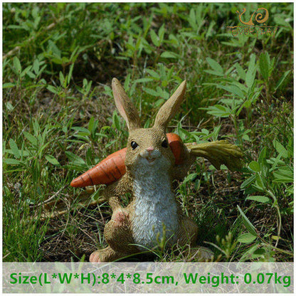 Cute Bunny Garden Sculptures Basket, Bow, Book, & Boat +