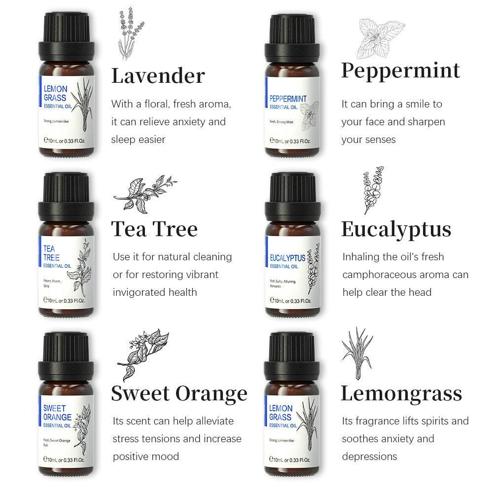 6 Piece Plant Essential Oil Aromatherapy Gift Set - Shop Jobie