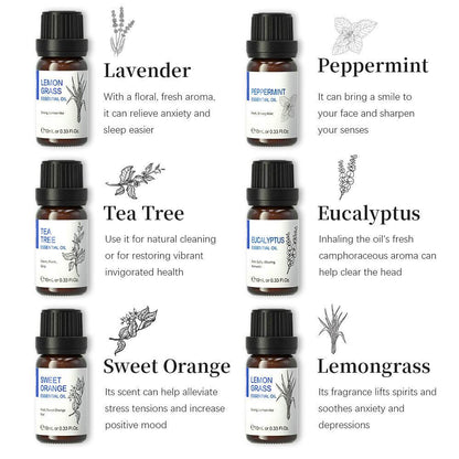 6 Piece Plant Essential Oil Aromatherapy Gift Set - Shop Jobie