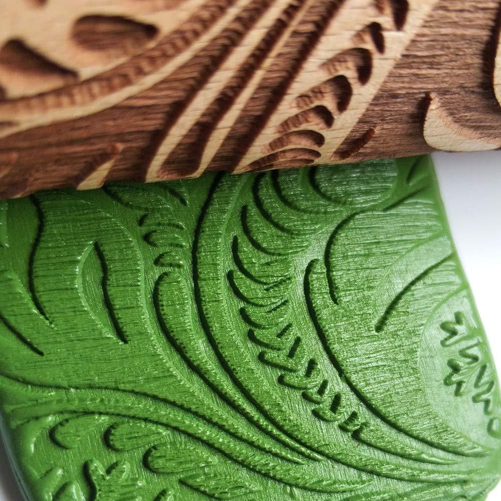 Embossing Rolling Pin w/Snowflake Vine Pattern