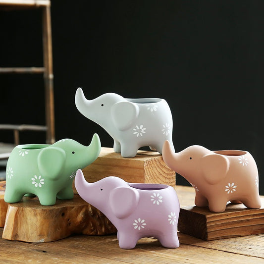 Ceramic Elephant Succulent Pot