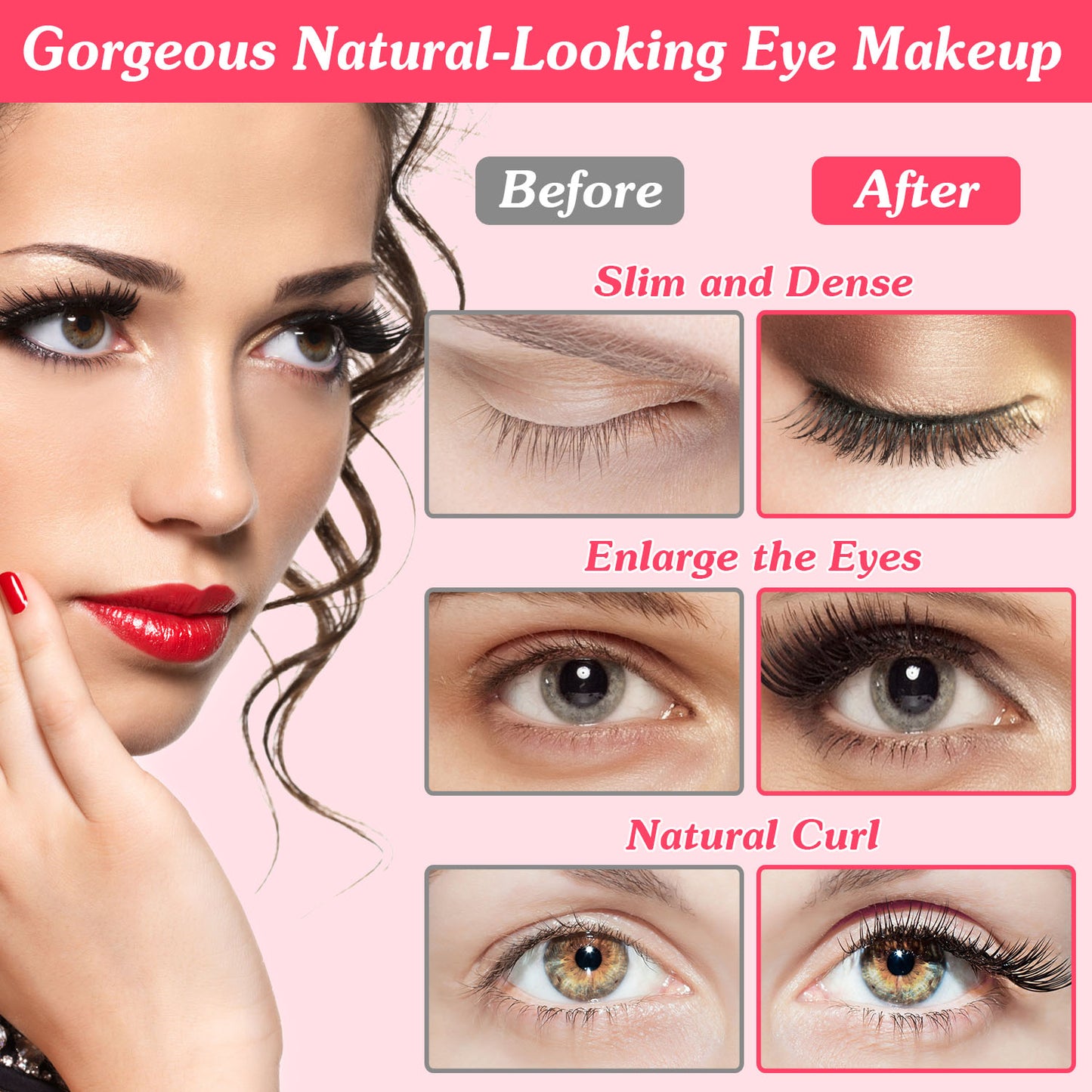 2 In 1 Clip Comb Heated Electric Mini Eyelash Curler