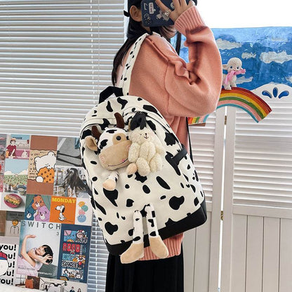 Cartoon Cow Doll Girl's Schoolbag Personalized Backpack - Shop Jobie