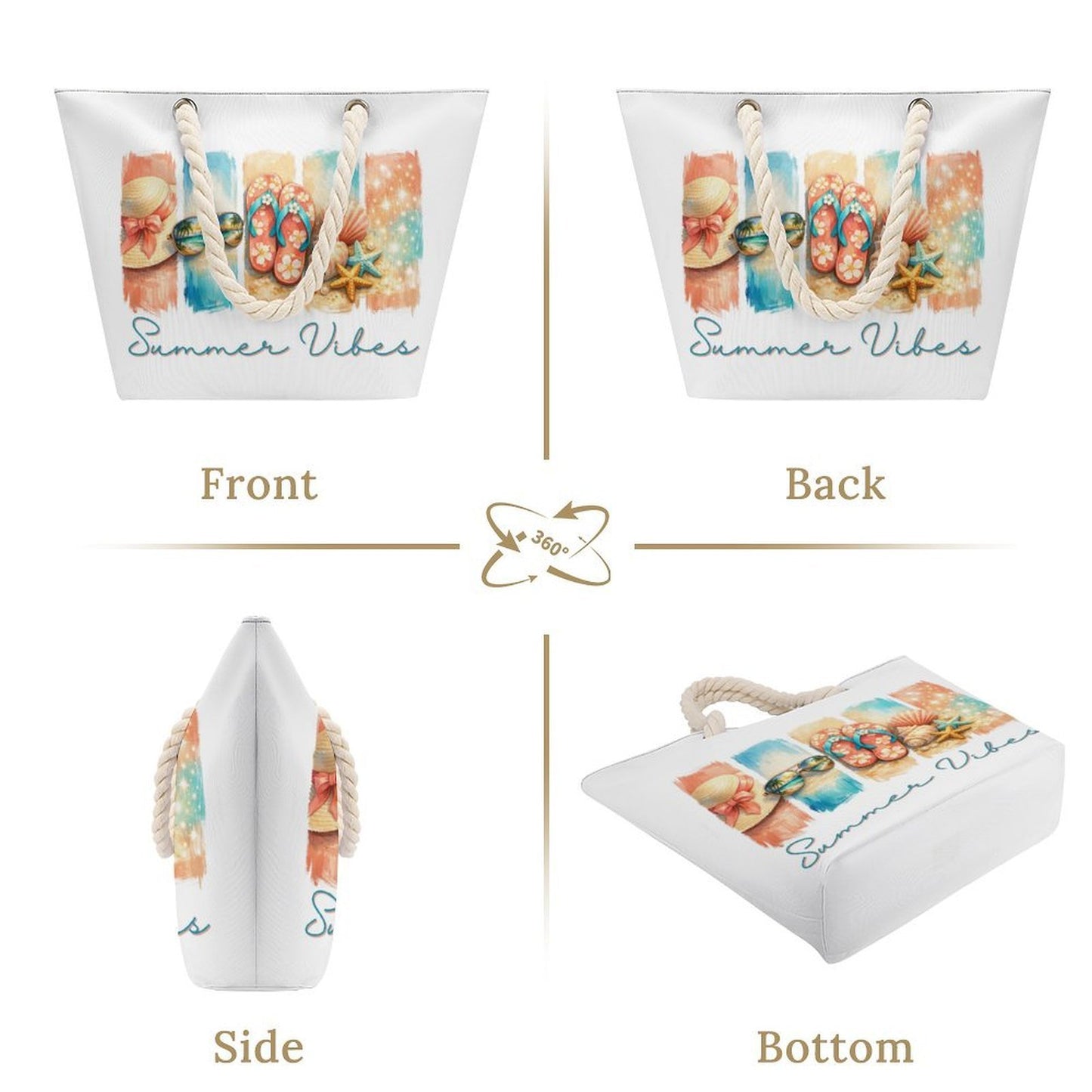 Summer Hemp Rope Tote Bag