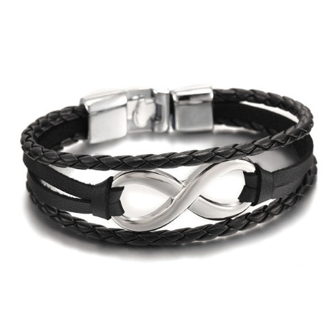 Men's Infinity Leather Bracelet