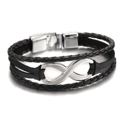Men's Infinity Leather Bracelet