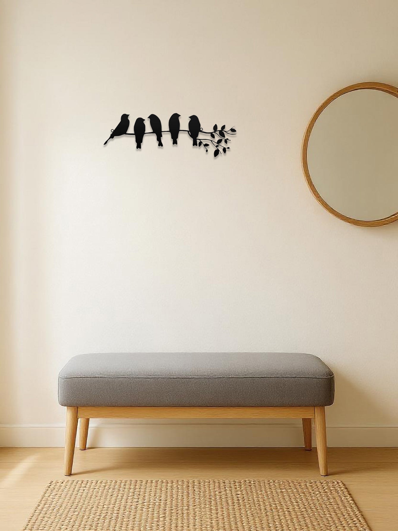Silhouette - Birds On A Branch Wall Art