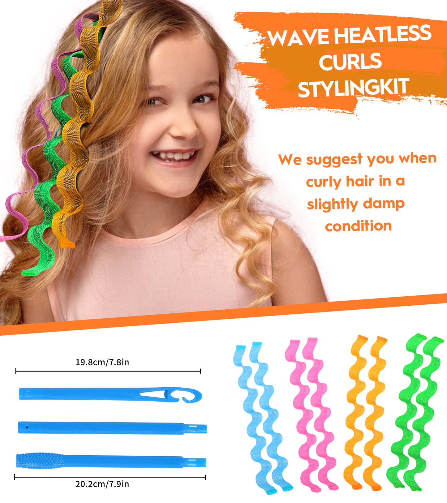 30pc Heatless Wave Curlers Kit