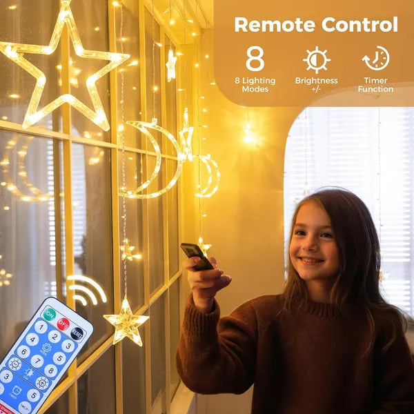 Magical Moons & Stars Solar Icicle Light String