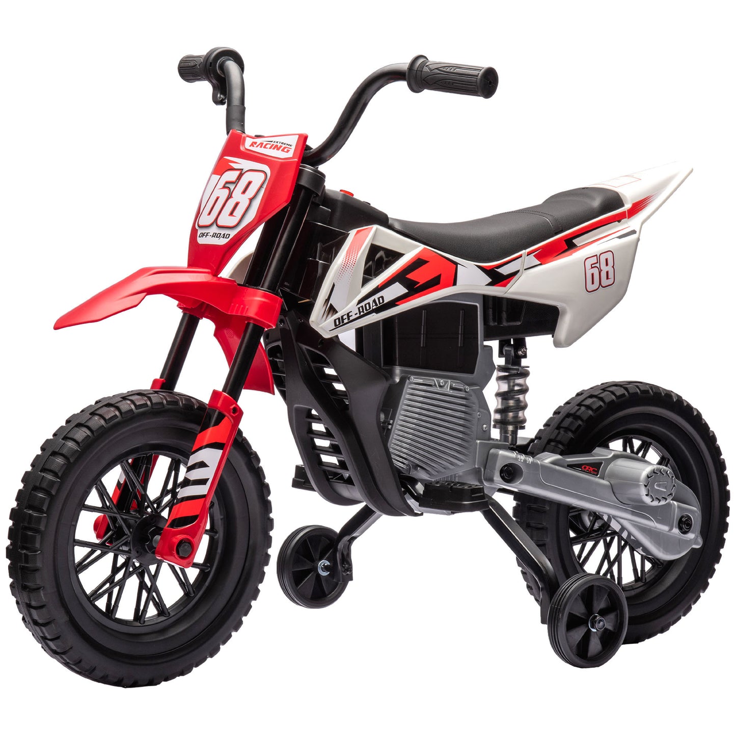 12V Kids Electric Motorcycle w/Rear Suspension & Music, Red