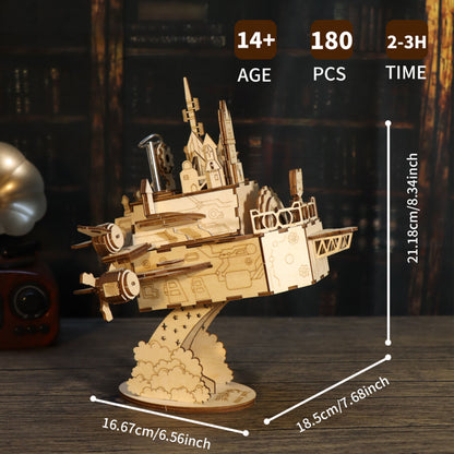 3D Wooden Puzzles Kits - 180pc Moving Castle Music Box