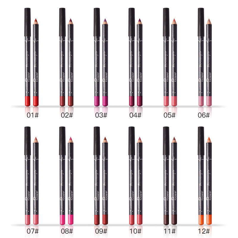 12-Color Lip Liner Pencil Set