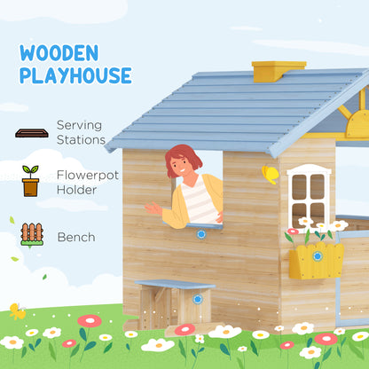 Wooden Backyard Playhouse