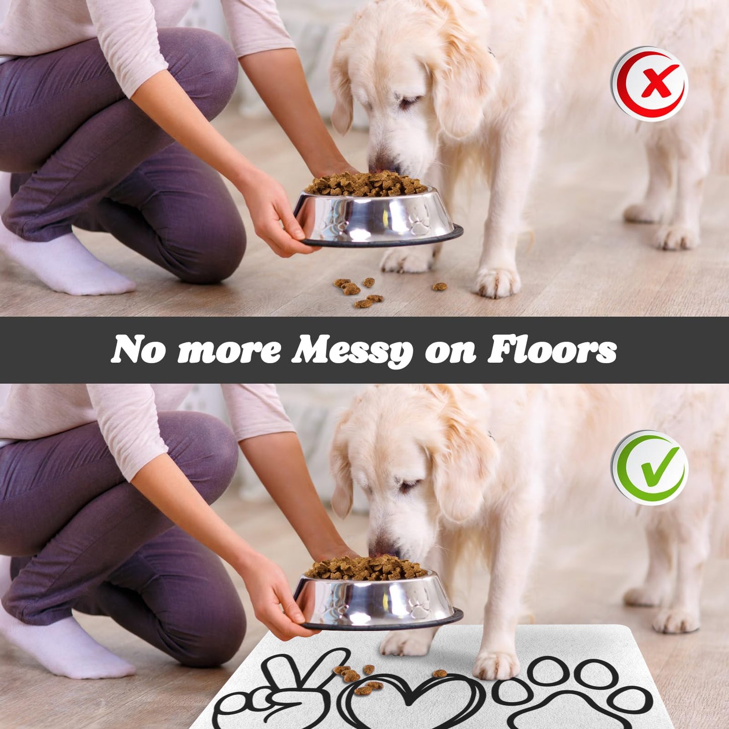 Peace, Love, Dog Food Mat