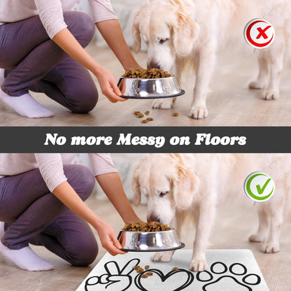 Peace, Love, Dog Food Mat