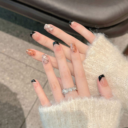 French Black Edge Classic Style Press-On Nails