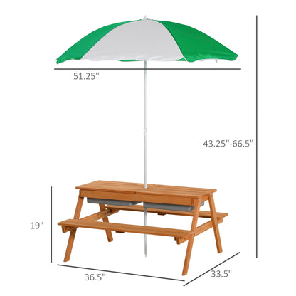 3 in 1 Kids Convertible Picnic, Sand & Water Table