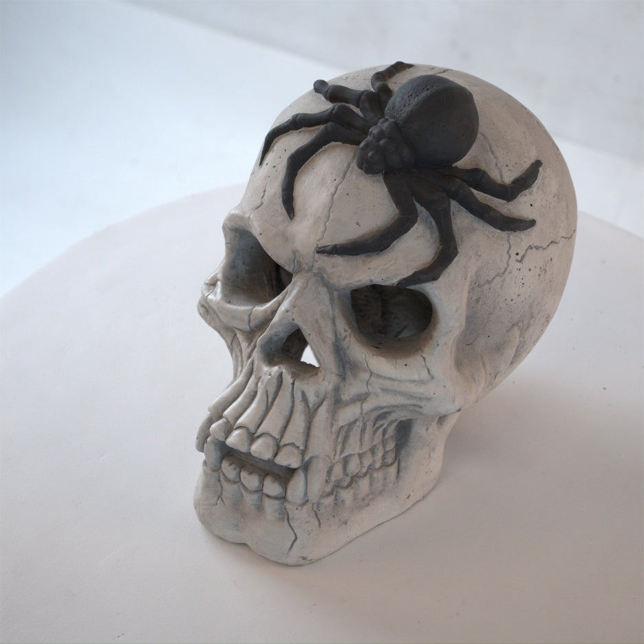 Eerie White Demon Skull Fire Pit Decor