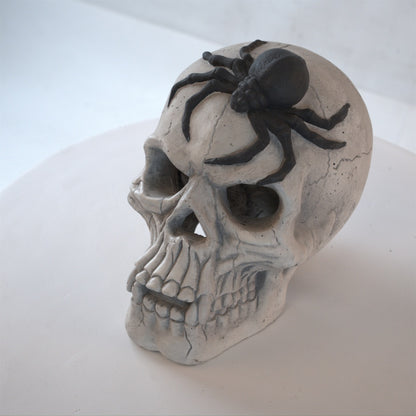 Eerie White Demon Skull Fire Pit Decor