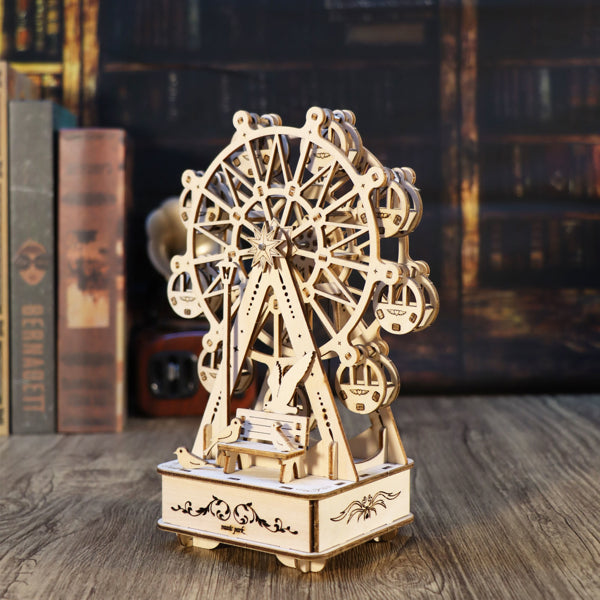 3D Wooden Puzzle  - 92pc Music Box Ferris Wheel DIY Model Kit