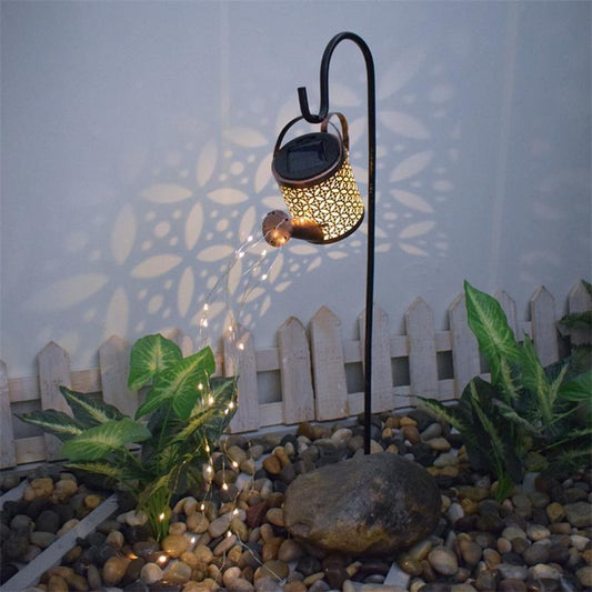 Creative Wrought Iron Kettle Solar Light